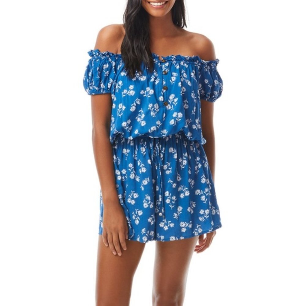 NWT Kate Spade Dandelion Floral Off-the-Shoulder Swim Cover Up Romper S